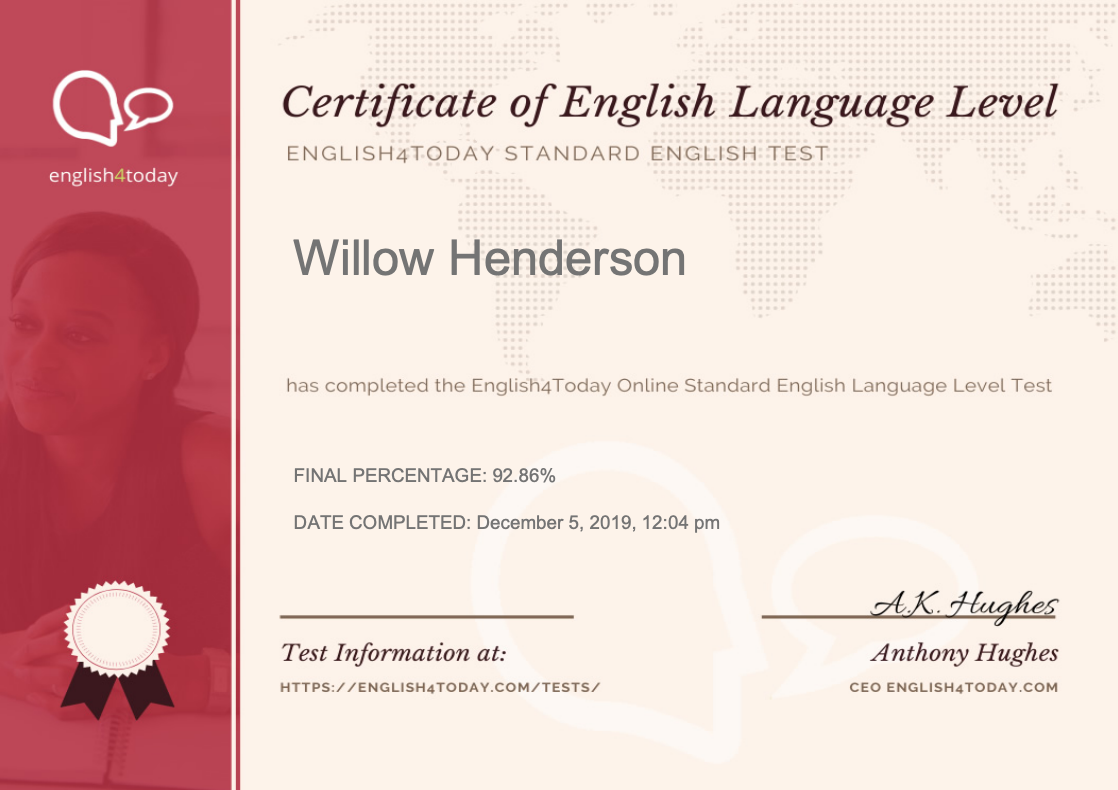 Premium Certified English Language Test 5